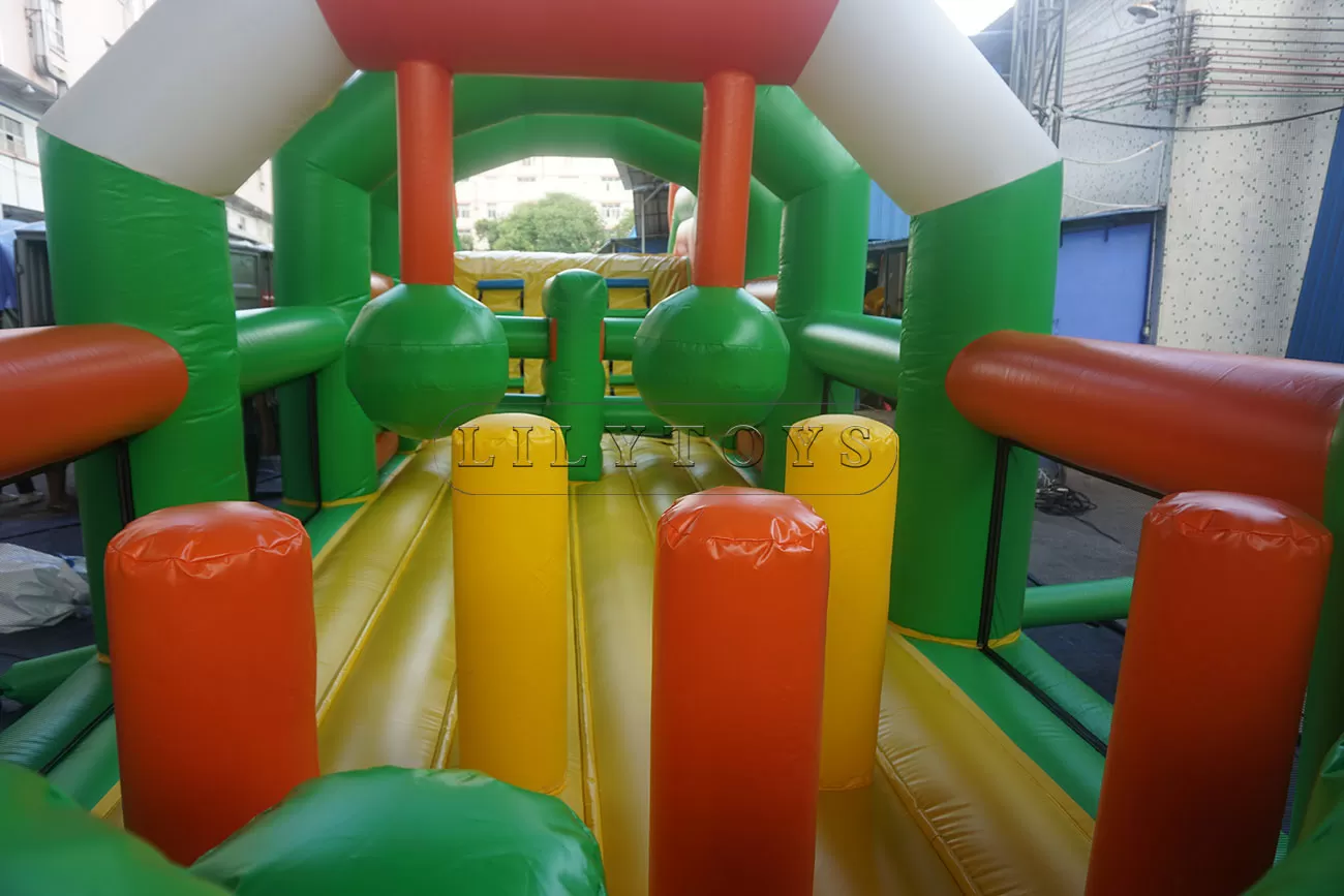 Race inflatable double obstacle course