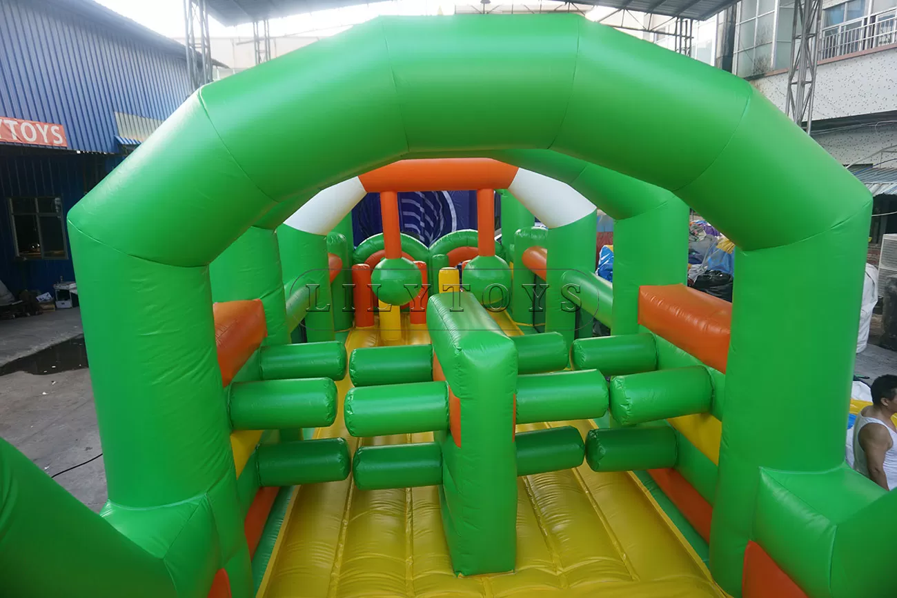 Race inflatable double obstacle course