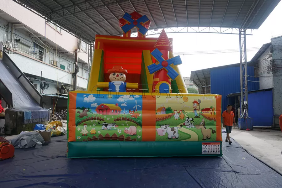 Farm Town Inflatable Dry Slide