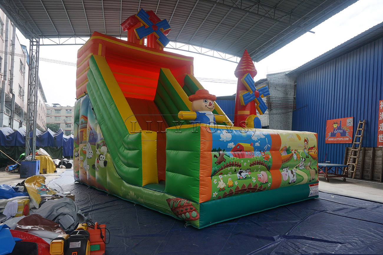 Farm Town Inflatable Dry Slide