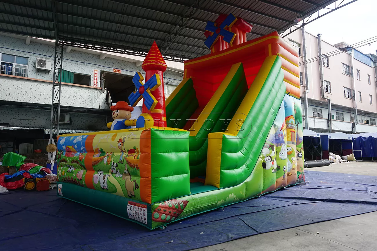 Farm Town Inflatable Dry Slide