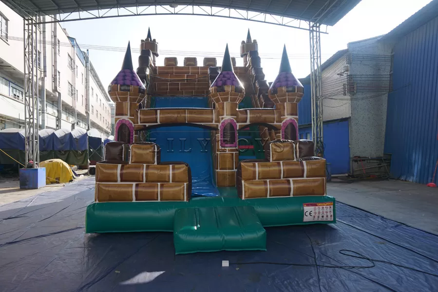 Customized commercial castle inflatable dry slide