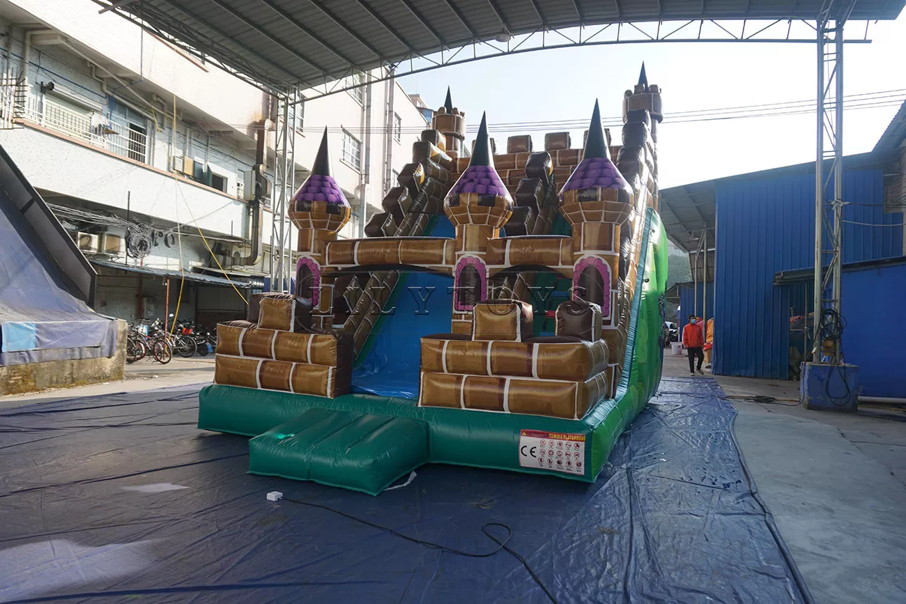 Customized commercial castle inflatable dry slide