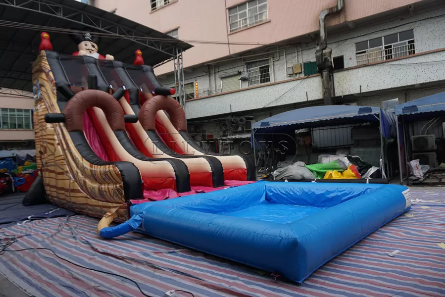 pirate ship inflatable water slide