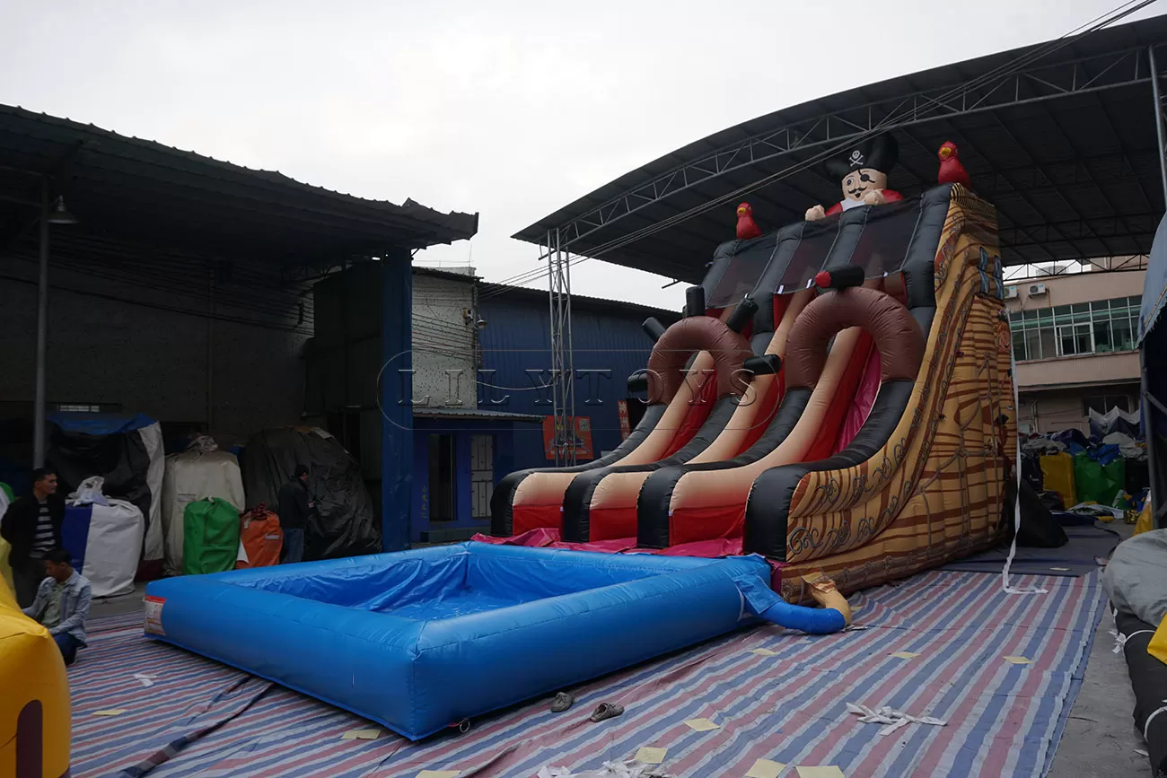 pirate ship inflatable water slide