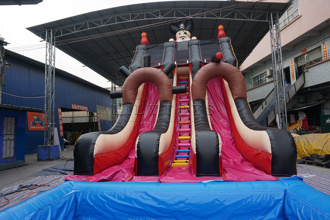 pirate ship inflatable water slide