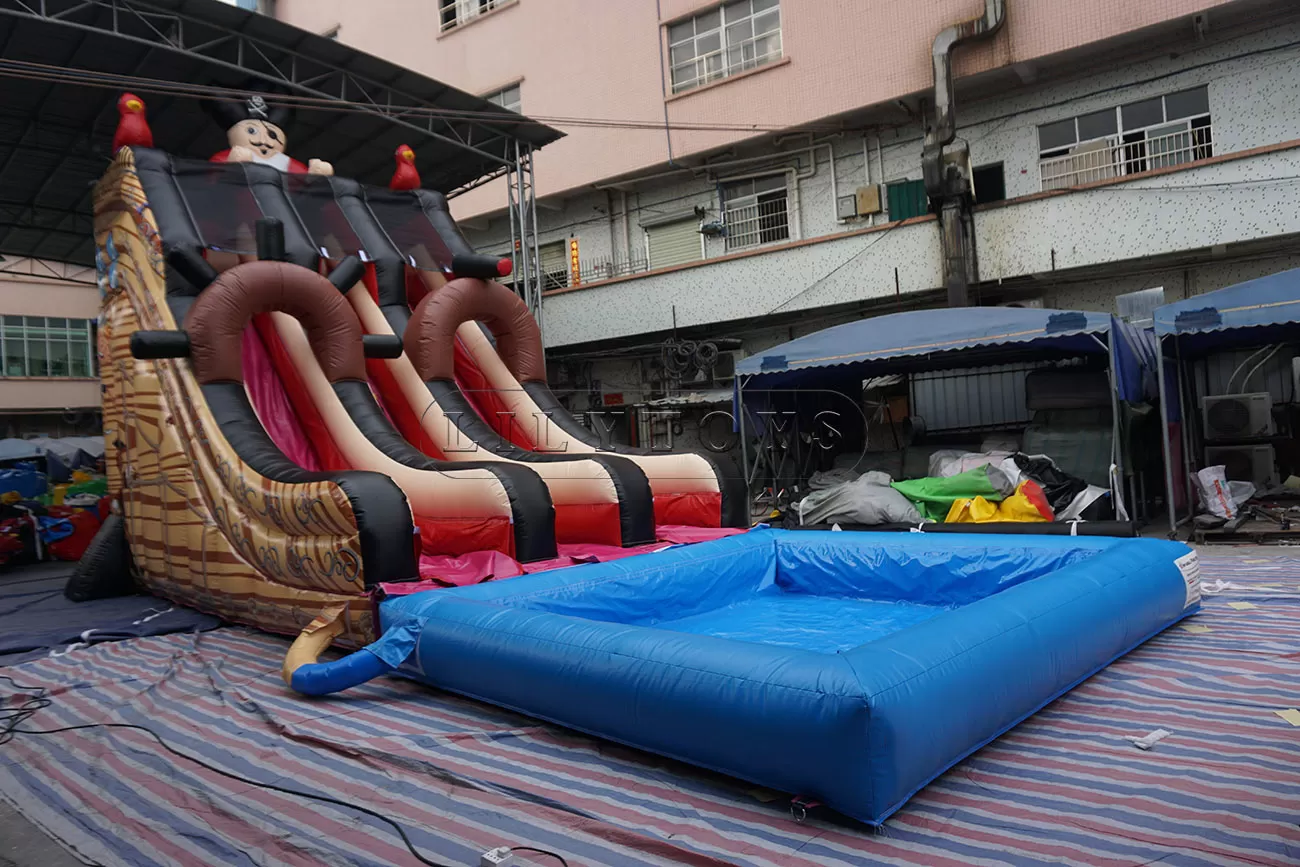 pirate ship inflatable water slide