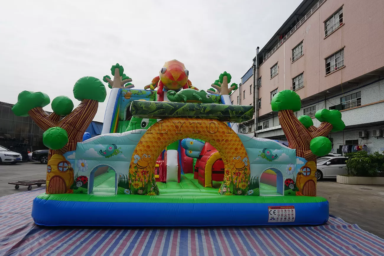 inflatable commercial slide frog tree and insect fun city