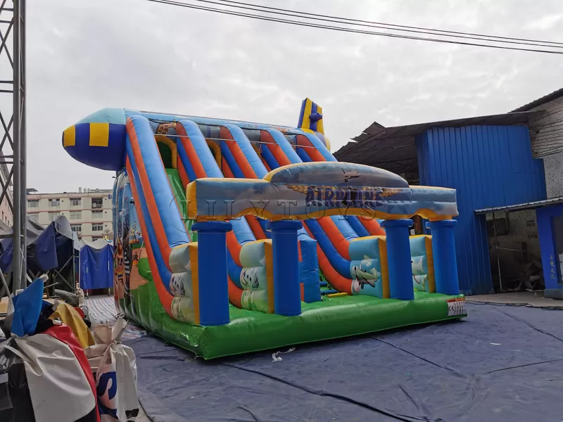 Wholesale inflatable airplane dry slide