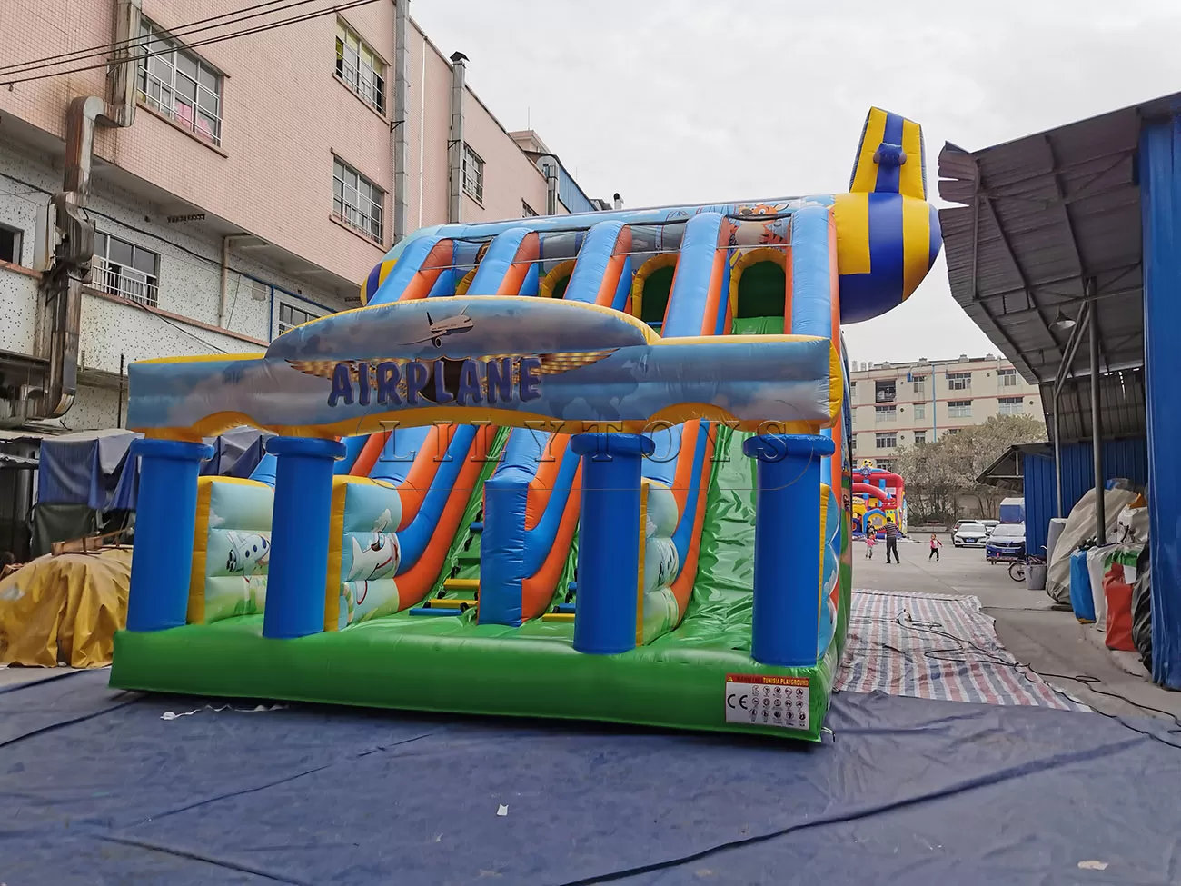 Wholesale inflatable airplane dry slide