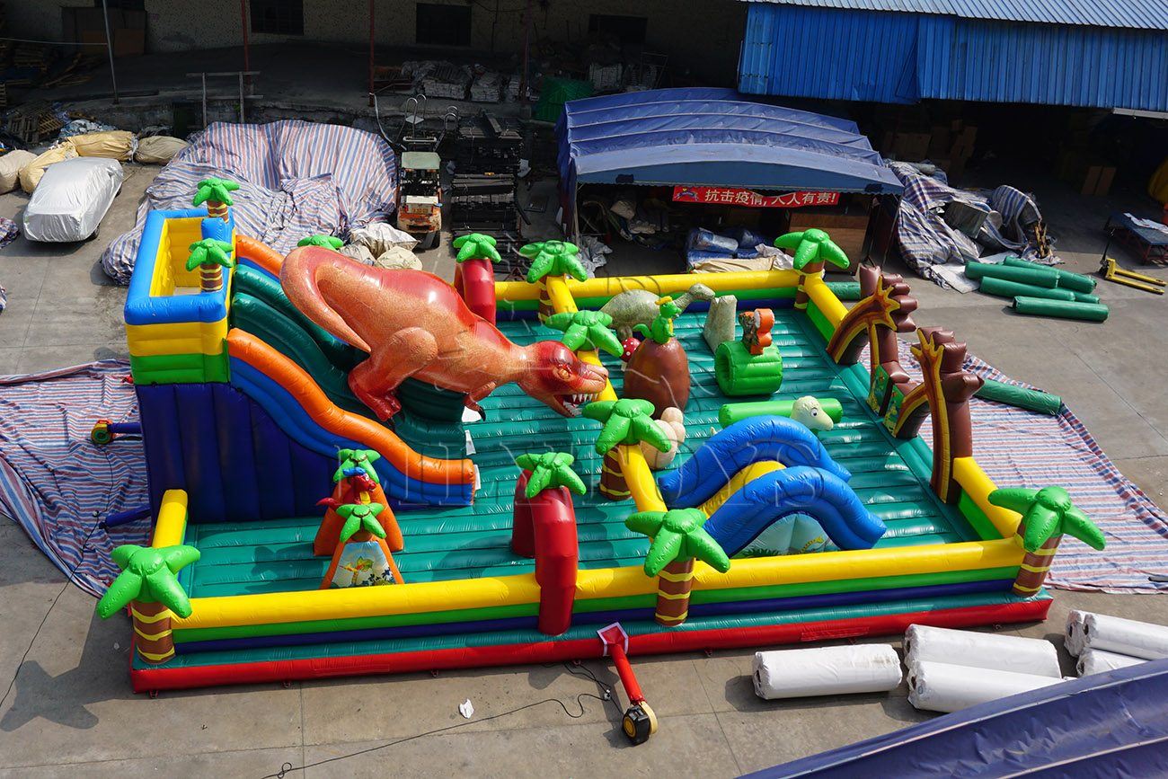 jungle dinosaur inflatable bounce obstacle theme park
