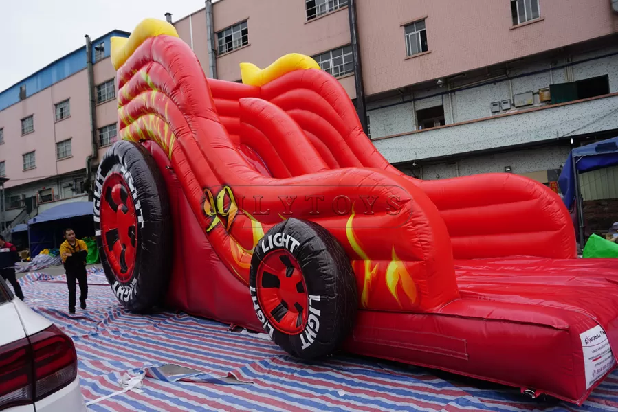 Inflatable race car theme children bouncy slide