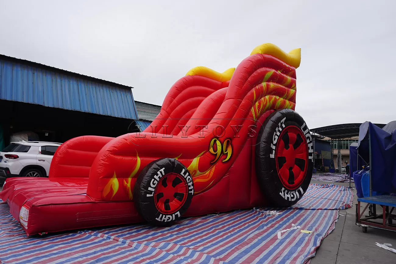 Inflatable race car theme children bouncy slide