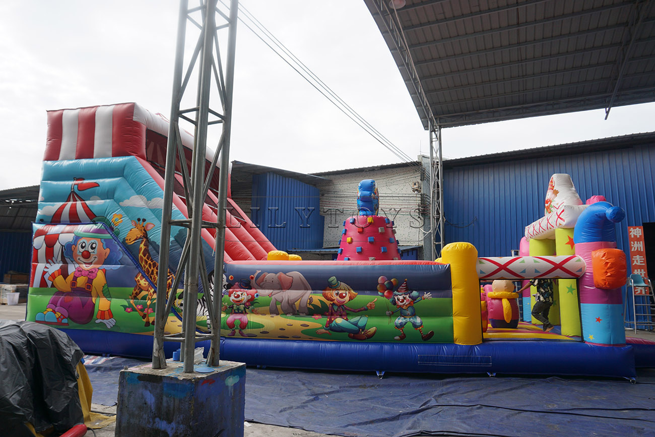 Inflatable sport park for sale clown theme amusement park