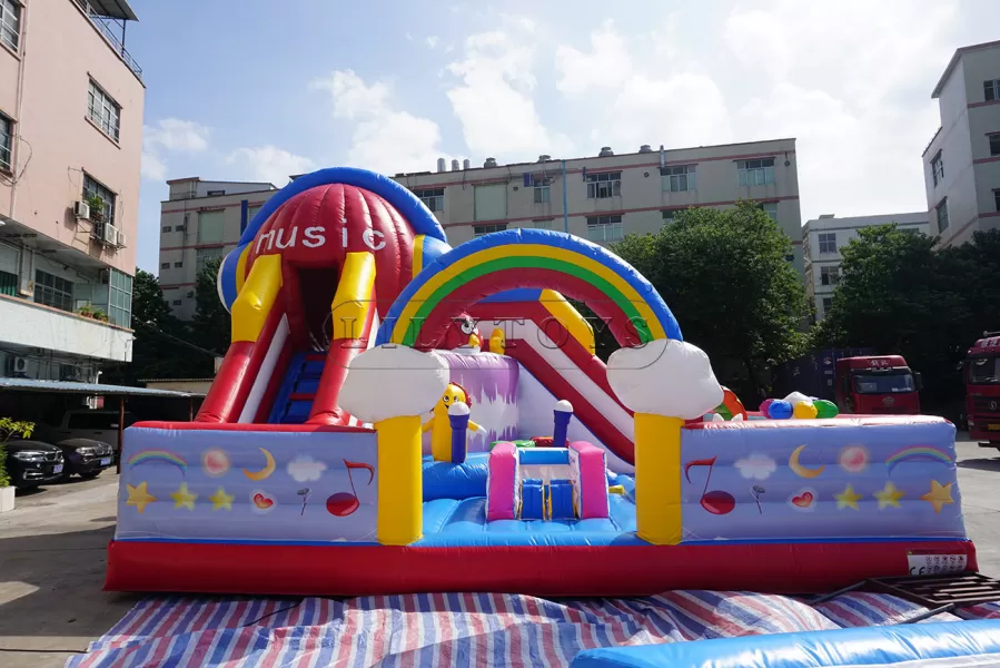 Music theme inflatable fun city bouncy trampoline