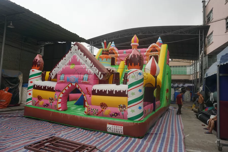 cake and candy theme inflatable bouncy castle for birthday