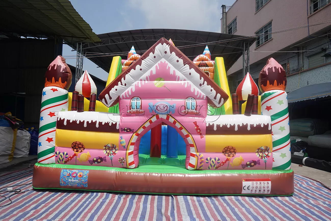 cake and candy theme inflatable bouncy castle for birthday