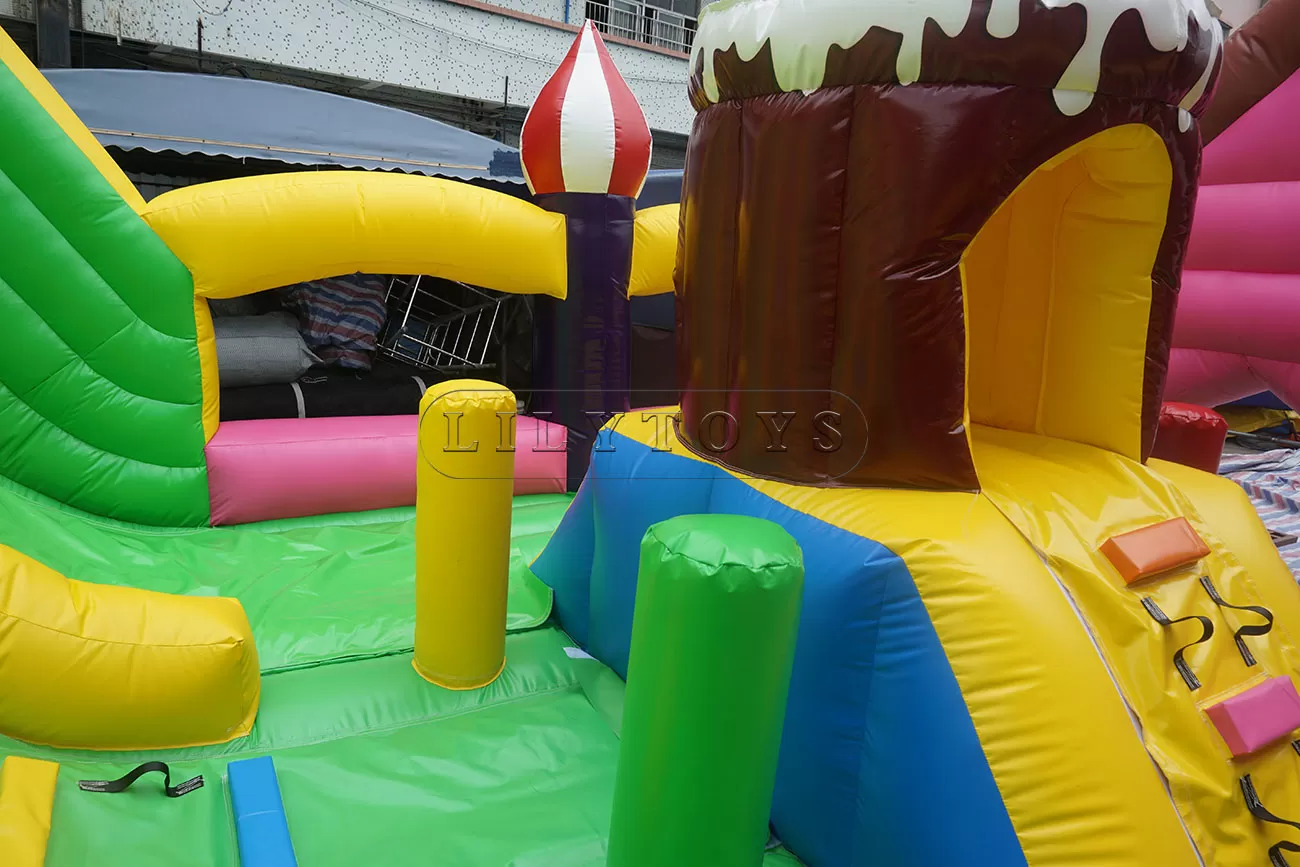 cake and candy theme inflatable bouncy castle for birthday