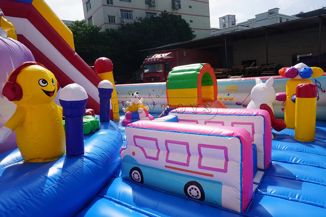 Music theme inflatable fun city bouncy trampoline