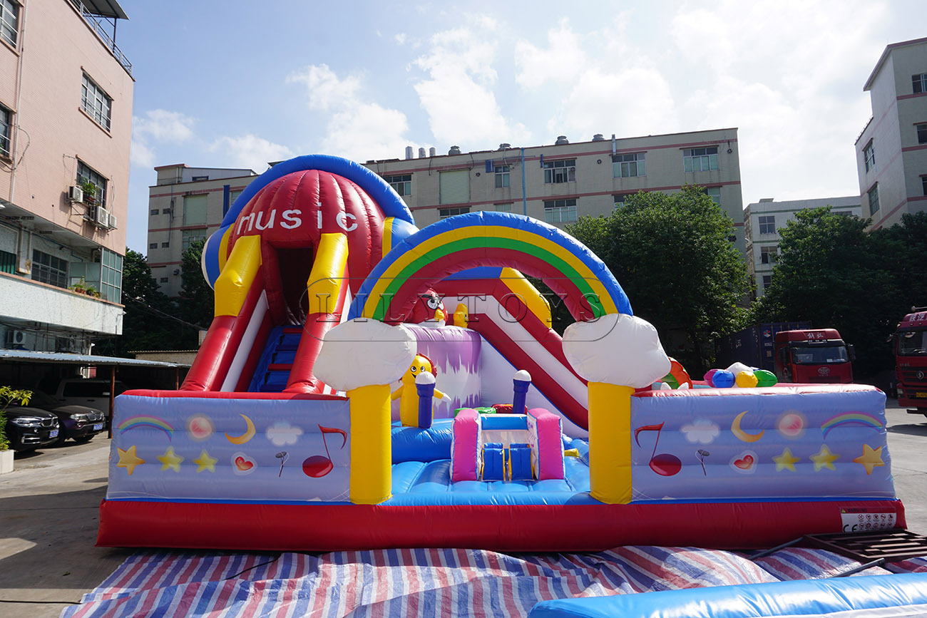 Music theme inflatable fun city bouncy trampoline