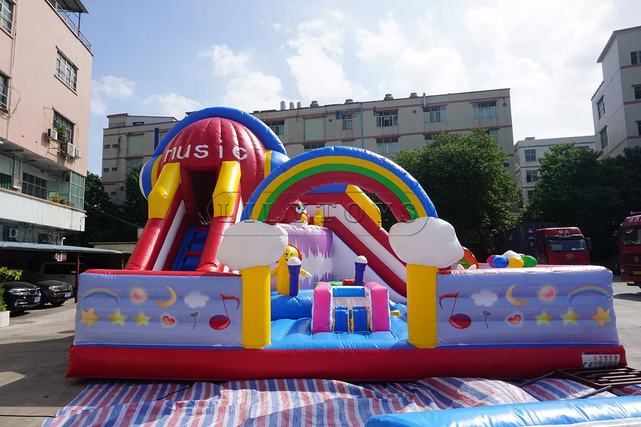 Music theme inflatable fun city bouncy trampoline