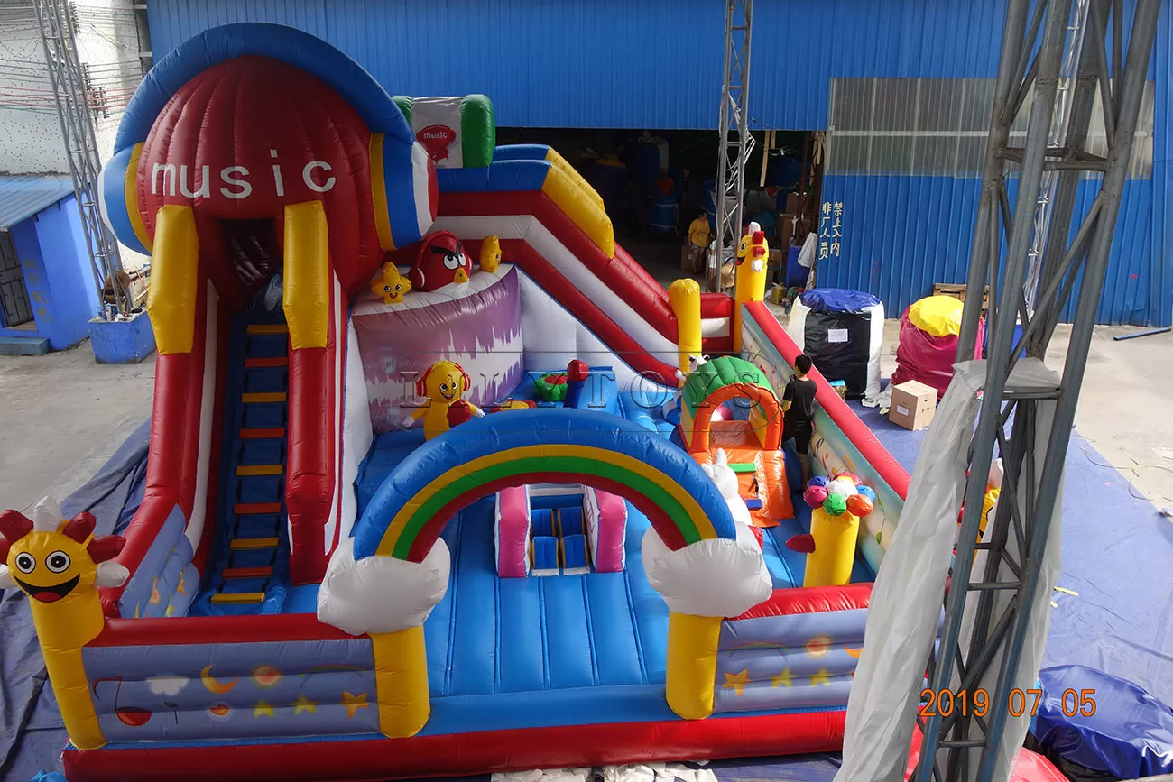 Music theme inflatable fun city bouncy trampoline