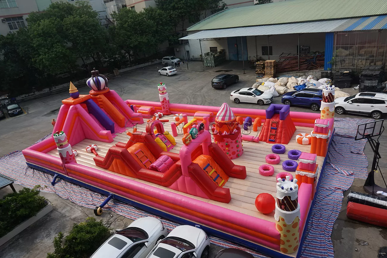 Birthday cake inflatable playground bouncy trampoline