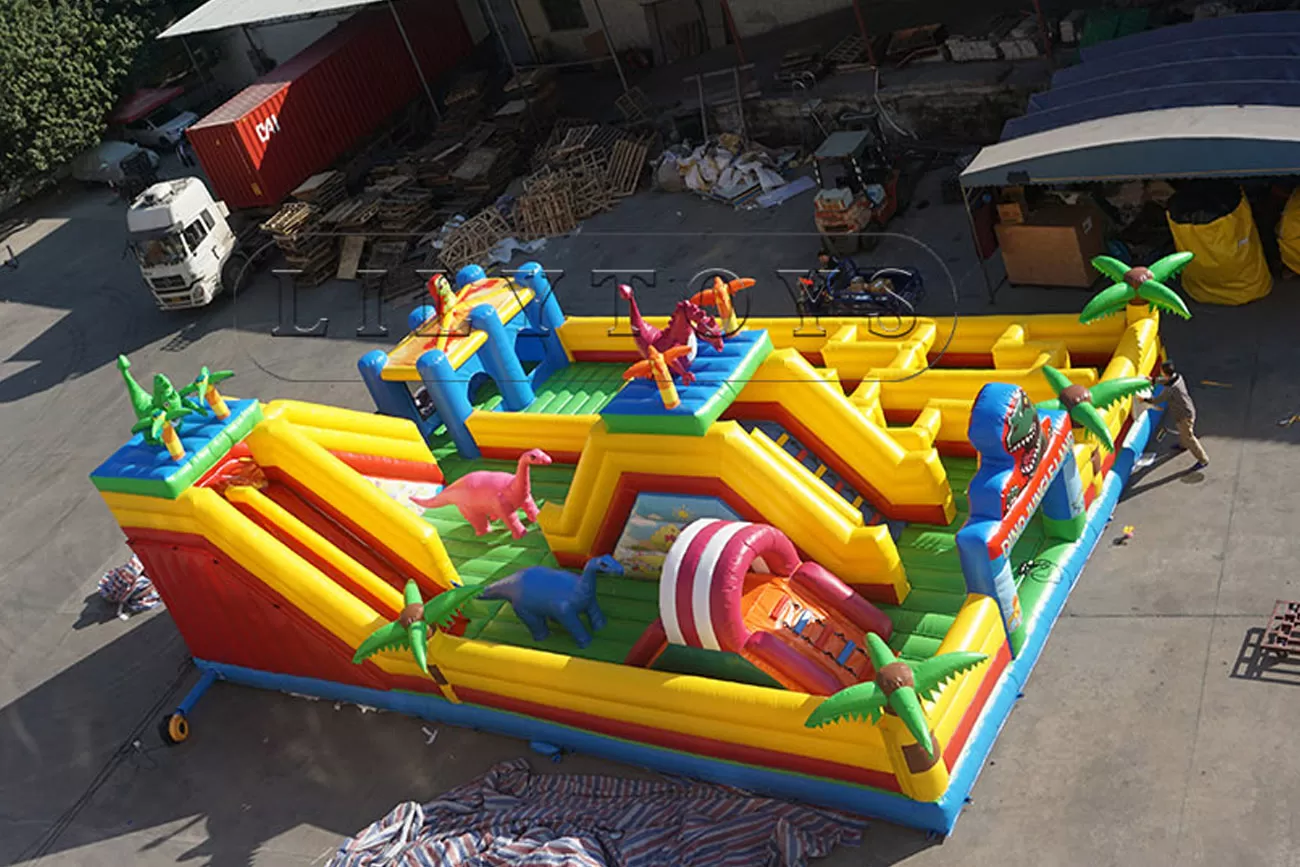 Dinosaur jungle theme inflatable bouncy castle for kids