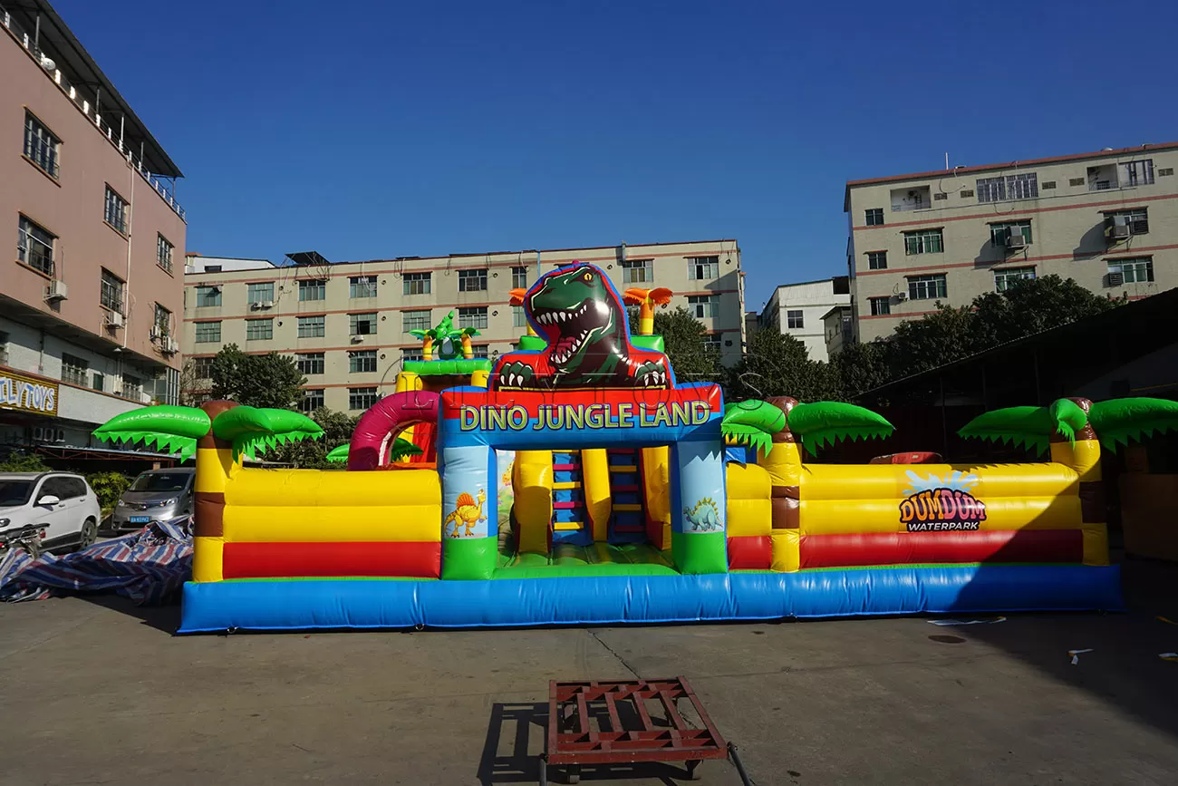 Dinosaur jungle theme inflatable bouncy castle for kids