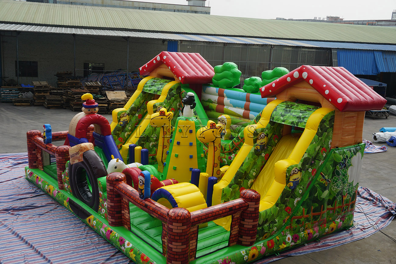 Minions jungle tree house animal inflatable fun city for fun