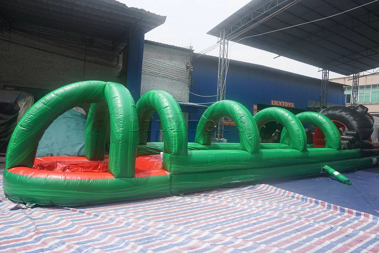 Huge crocodile inflatable water slip and slide