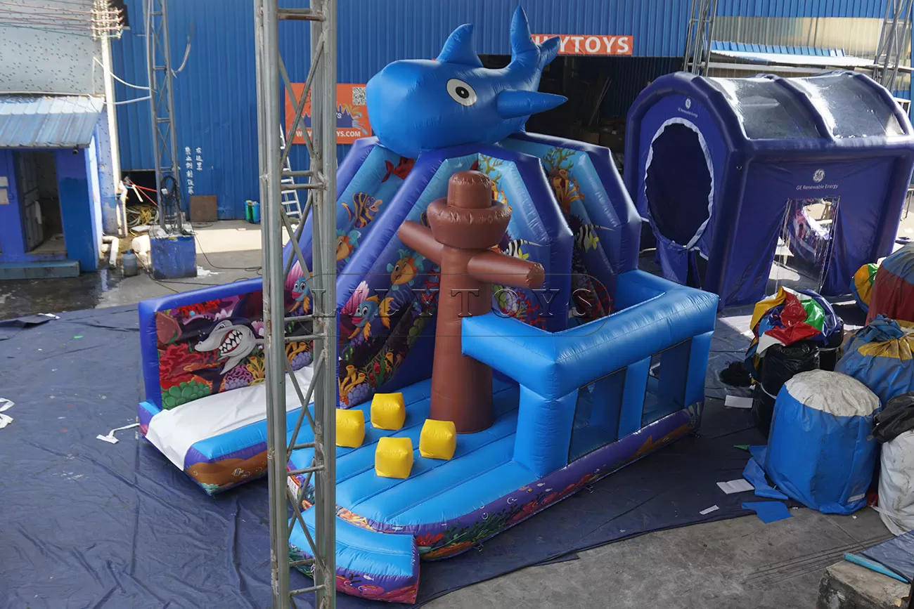 marine park inflatable slide bounce house inflatable bounce with slide