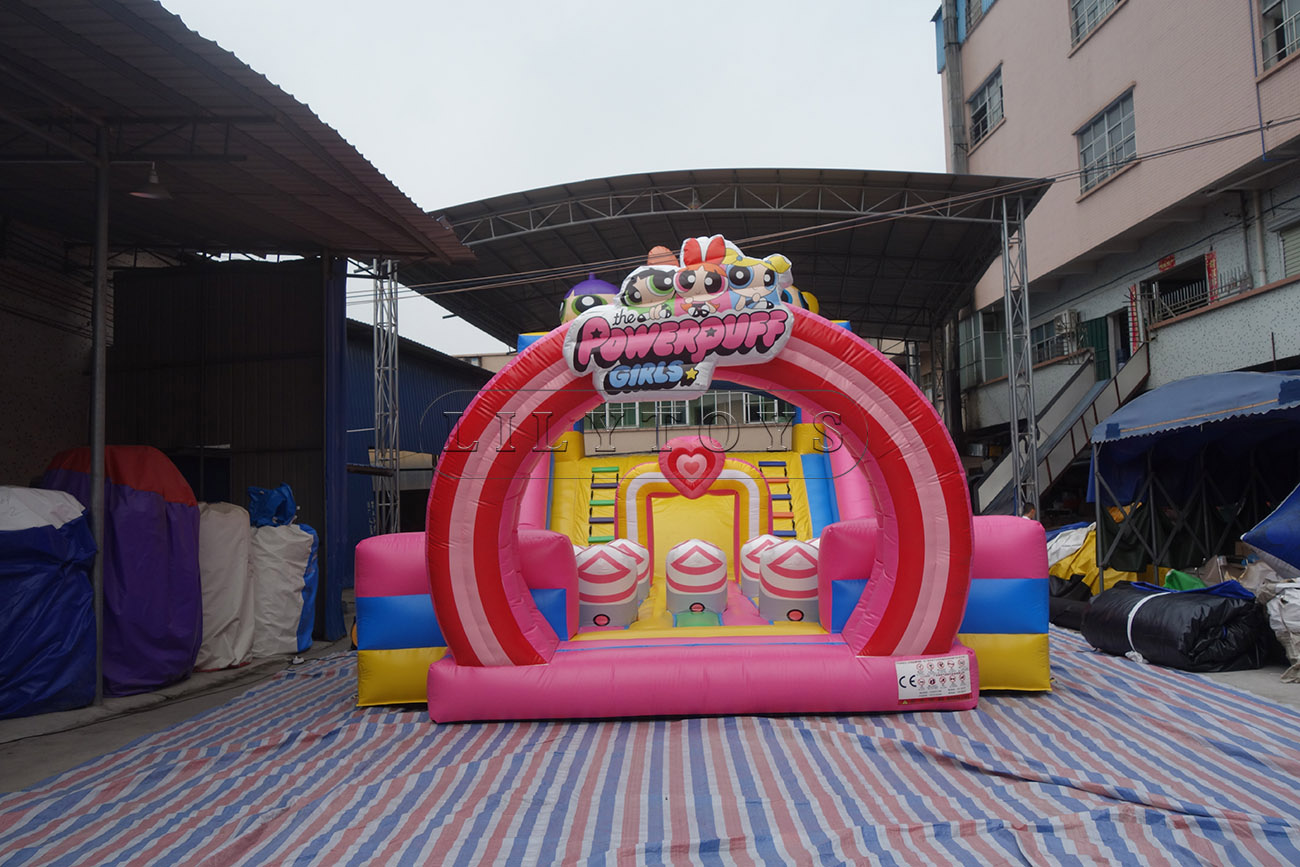 powerpuff girls big inflatable playground fun city dry slide