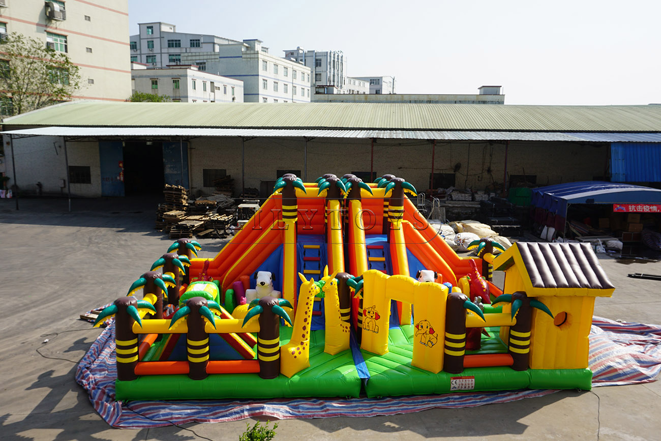 Outdoor inflatable theme park tree and animal fun city