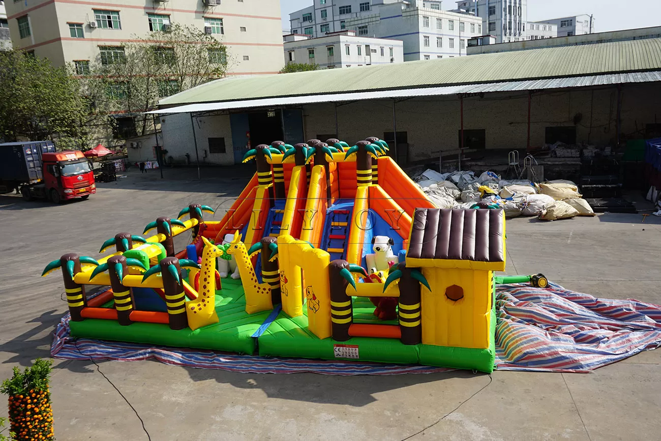 Outdoor inflatable theme park tree and animal fun city