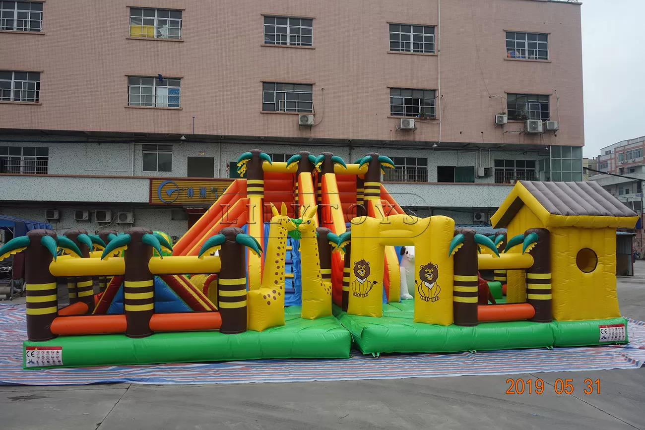 Outdoor inflatable theme park tree and animal fun city