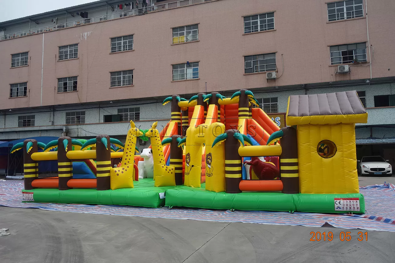 Outdoor inflatable theme park tree and animal fun city