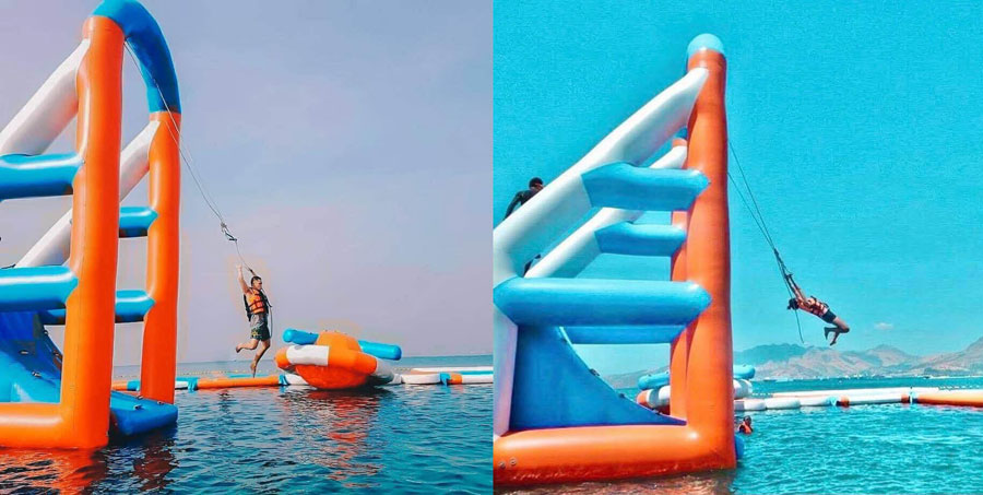 Inflatable Water Sports Floating Water Park On The Beach
