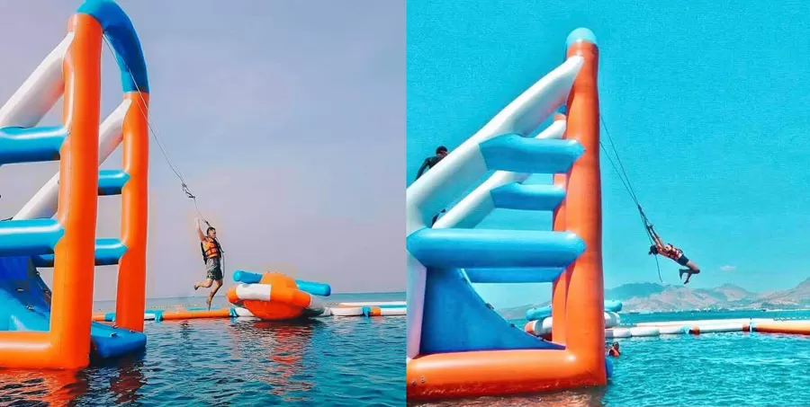 Inflatable Water Sports Floating Water Park On The Beach