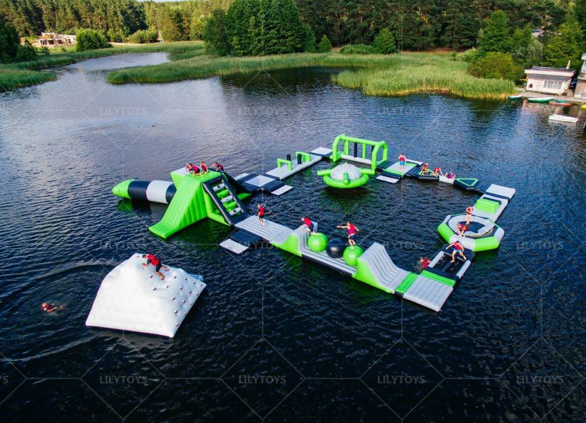 inflatable floating water park for lake