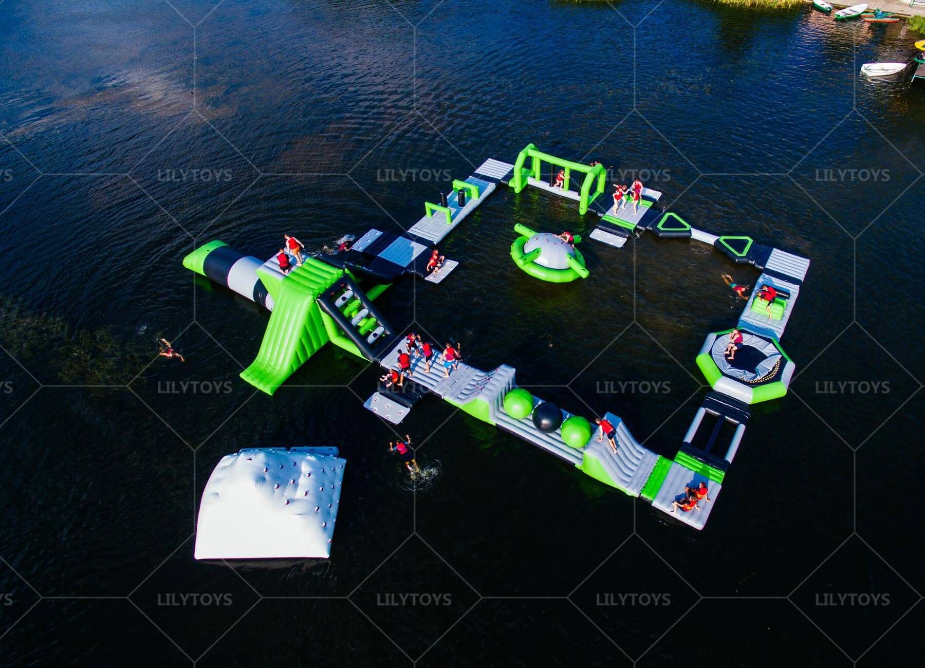 inflatable floating water park for lake