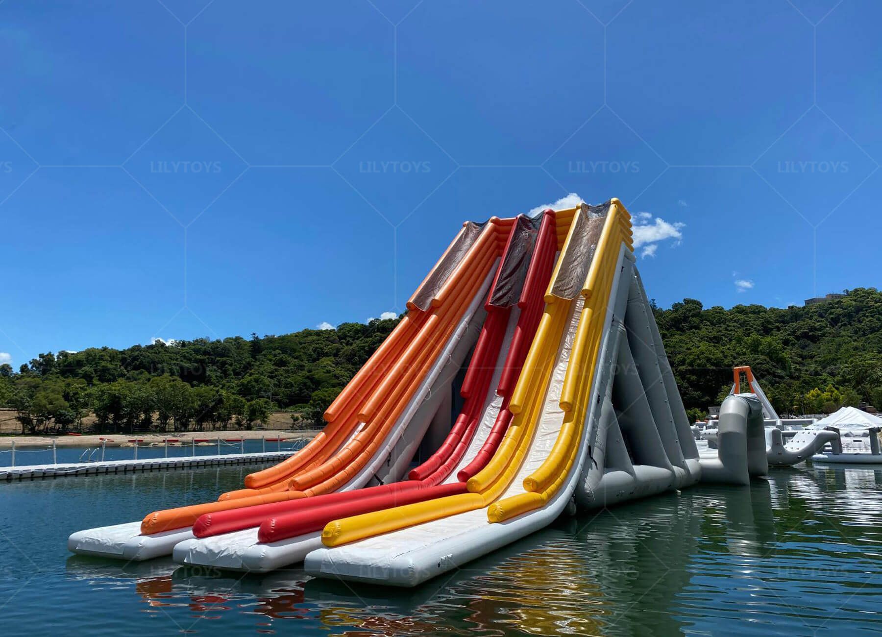 gaint inflatable water slide water park for lake