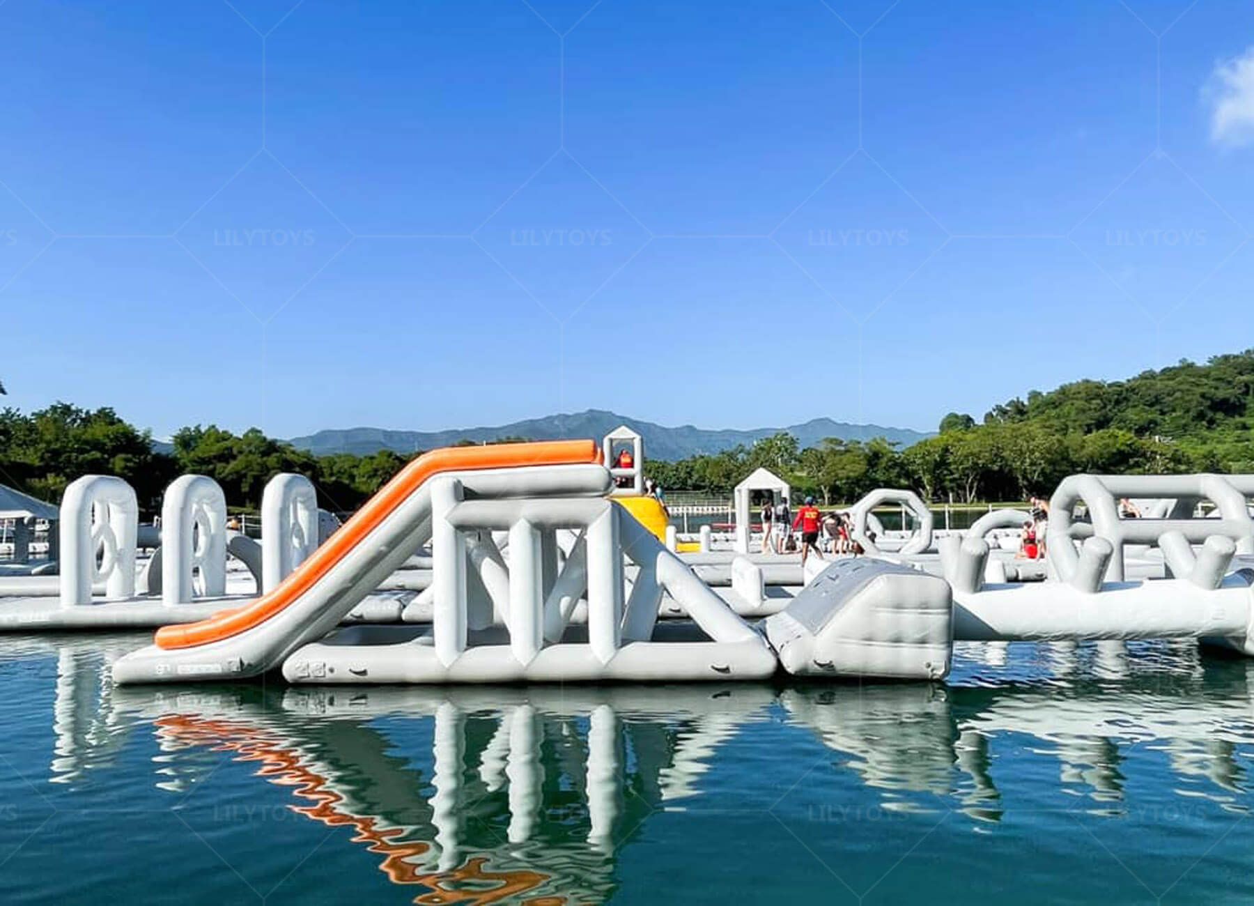 gaint inflatable water slide water park for lake