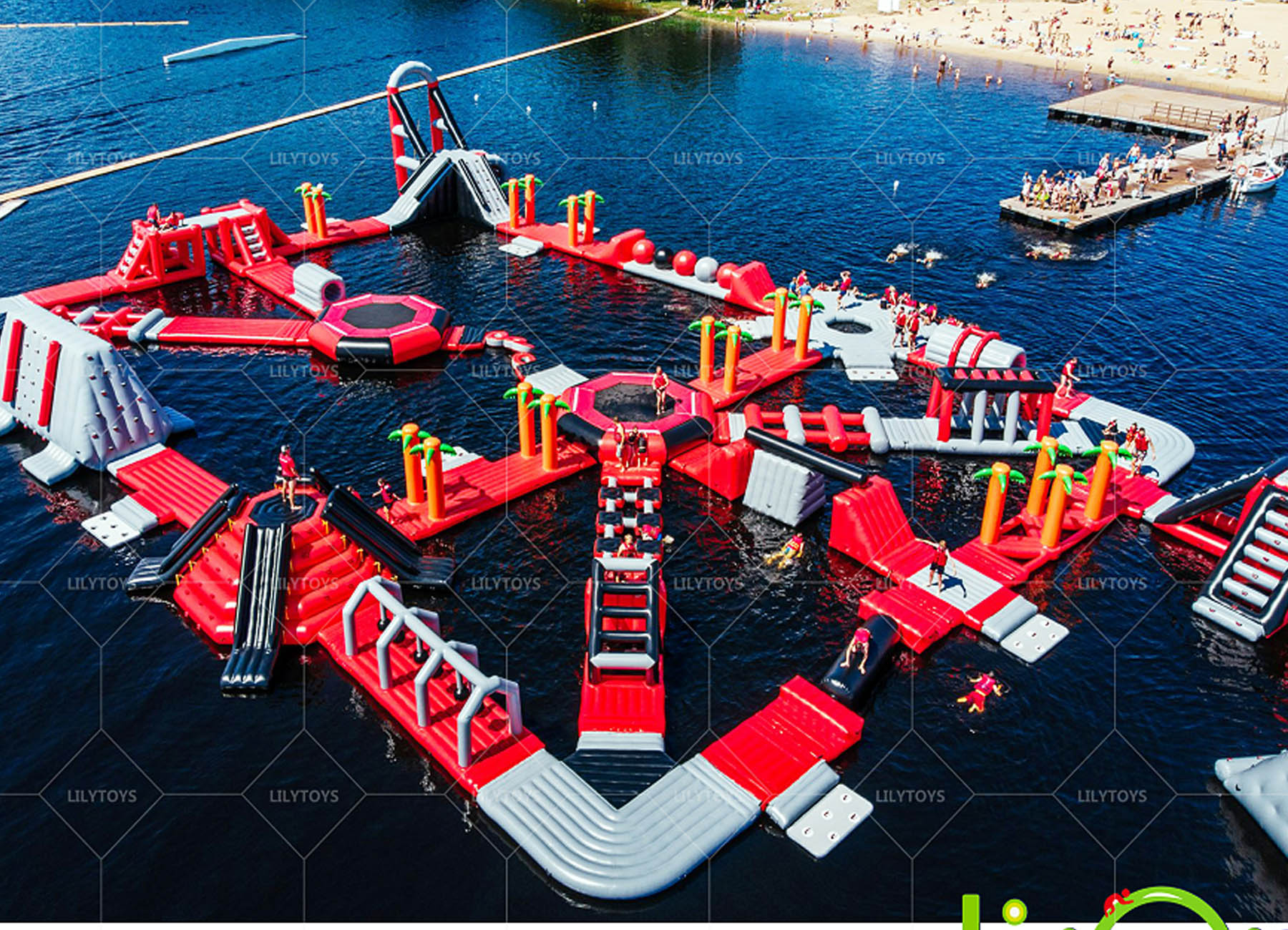 Inflatable Aqua Park Obstacle For Lake