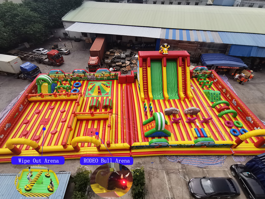 tropical inflatable theme park