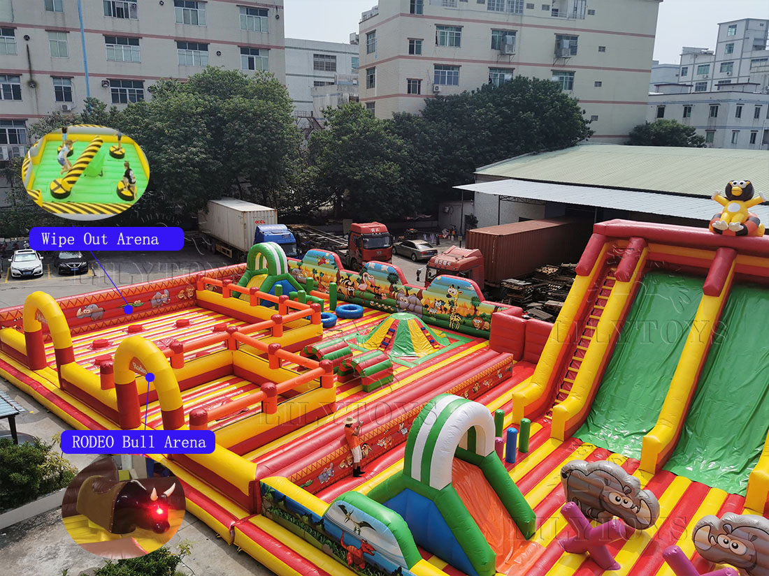tropical inflatable theme park
