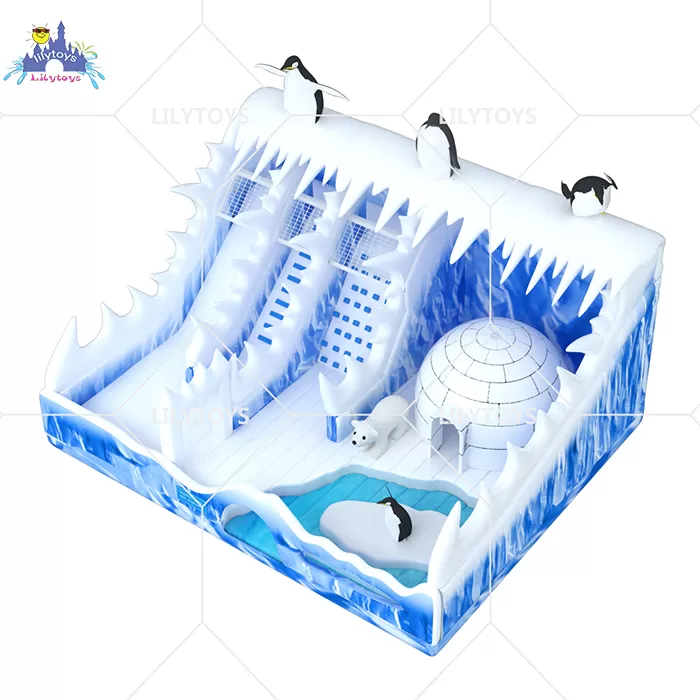 penguin ice inflatable playground for kids