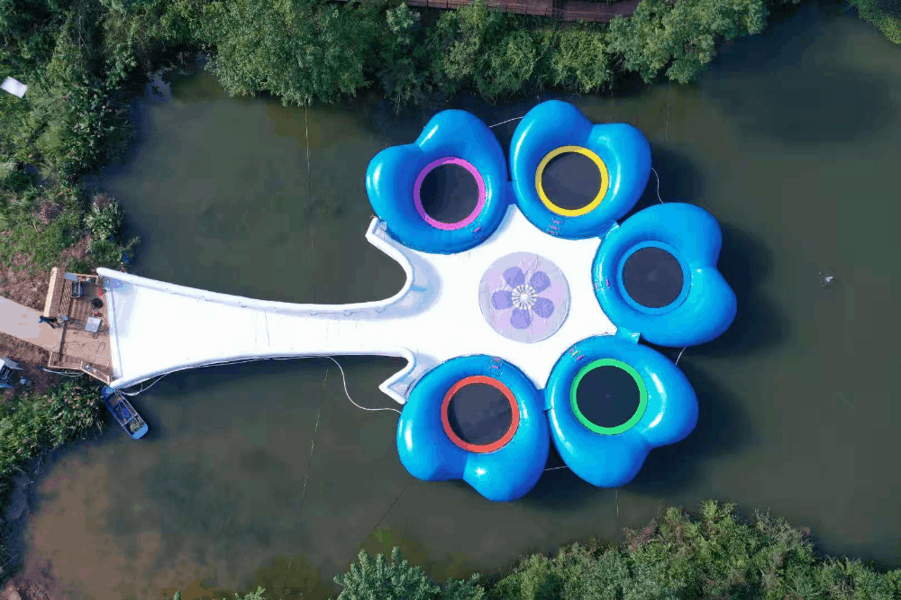 love jumping bridge water play equipment