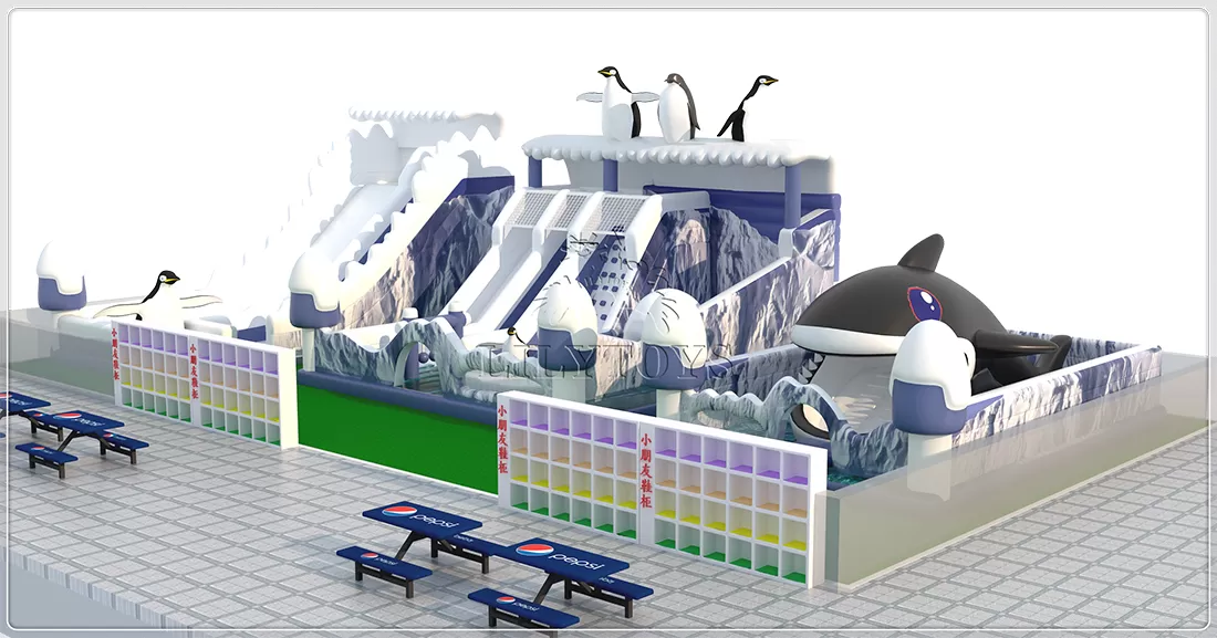 indoor snow inflatable slide theme park