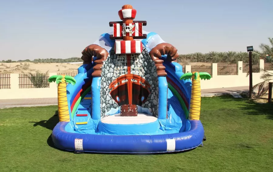 pirate inflatable water park with pool